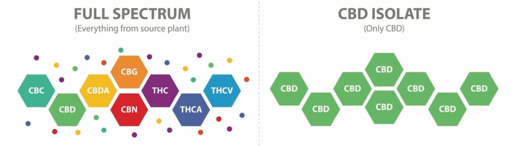 A diagram on the full spectrum of cannabinoids