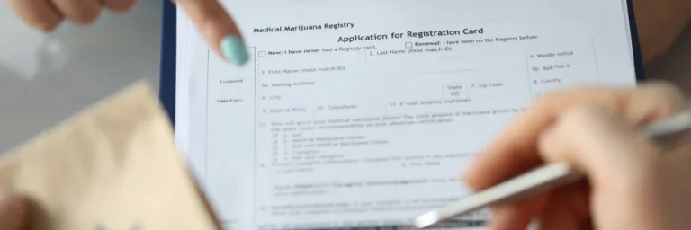 A picture showing a medical marijuana card request form.