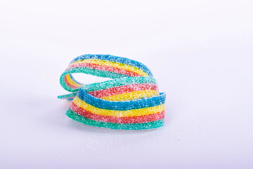 Rainbow Belts candy; named after Rainbow Belts strain